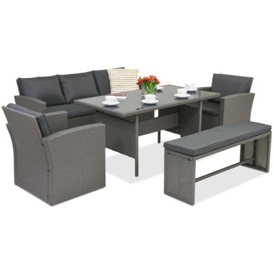 Garden Point polyratanový zahradní Marseille 7 antracit – Sleviste.cz