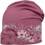 RDX Funkční čepice dlouhá oboustranná Louka květiny růžová – Zboží Dáma