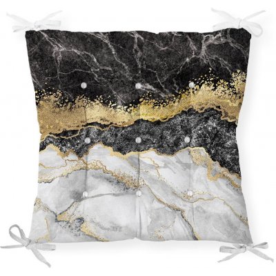 Minimalist Cushion Covers Black Gold Marble černá/zlatá 40 x 40 cm – Zboží Mobilmania