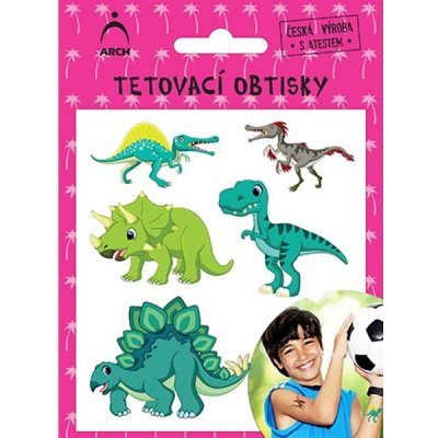 Arch Dětské tetovací obtisky dinosauři 01