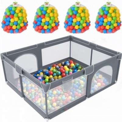 iMex Kids Dětská ohrádka 200 x 180 cm šedá + 400 ks míčků 7 cm – Zboží Dáma