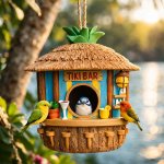 Ptačí budka Tiki Bar – tropická dekorace a praktický domeček pro ptáky – Hledejceny.cz