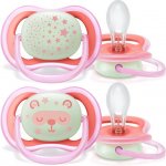 Avent Philips šidítko ultra air 376/12 Nighttime girl BPA free 2Pack – Zboží Mobilmania