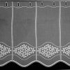 Záclona Rand voálová vitrážová záclona 30186 lístečky, vyšívaná s bordurou, bílá, výška 45cm (v metráži)