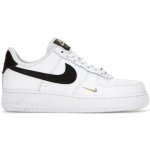 Nike Air Force 1 Low '07 Essential White Black Gold Mini Swoosh – Zboží Mobilmania