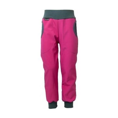 Dan de lion Softshellové kalhoty zimní růžové s šedivými kapsami