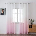 MIULEE Voálové závěsy s přechodem a očky, sada 2 kusů, bílo-růžové, 140x145 cm, V 145 x Š 140 cm – Hledejceny.cz