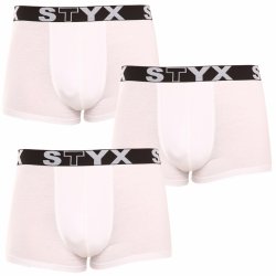 Styx 3 Pack pánské boxerky sportovní guma bílé (3G1061)