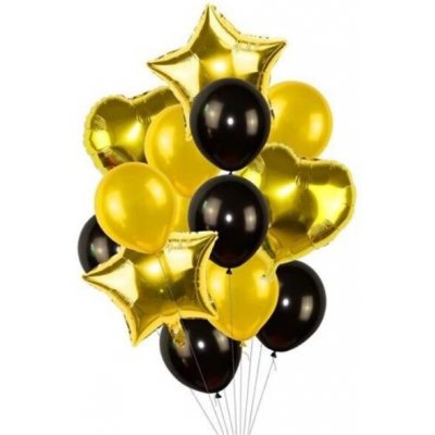Party Deco Balonkový buket Zlato Černý – Zboží Dáma