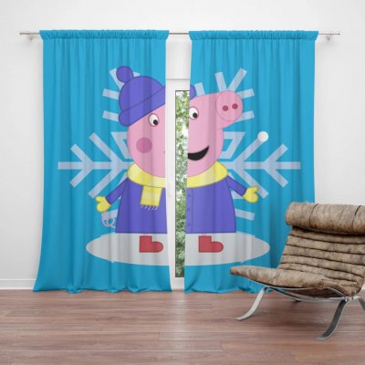 Sablio Závěs Prasátko Pepina Vločka: 2ks 140x250cm – Hledejceny.cz