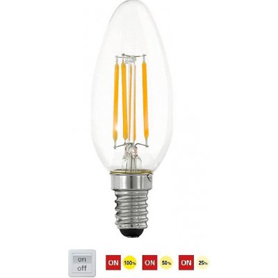 Eglo Krokově stmívatelné LED žárovky E14 4,5W 110182 – Zboží Mobilmania