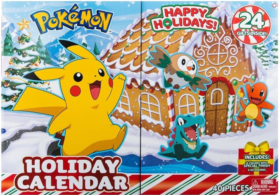 Jazwares Adventní kalendář Pokémon Fighting Figures Holiday 2023 *Verze DE/FR/NL*