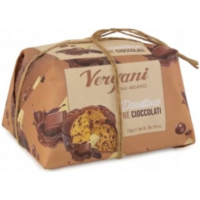Vergani Panettone Tre Cioccolati italská bábovka s kousky čokolády 750 g – Zboží Dáma