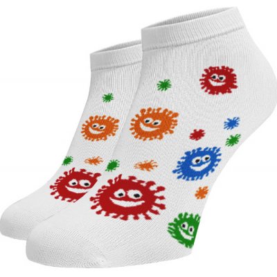 Veselé ponožky Koronožky-kotníkové Bavlna Bílá – Zboží Mobilmania
