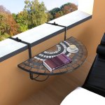 OMAXI 874515 Závěsný stolek na balkon terakota a bílý mozaika – Hledejceny.cz