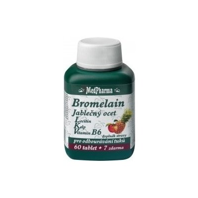 MedPharma Bromelain 300 mg + jabl. ocet + Lecitin + kelp + B6 67 tablet – Zboží Mobilmania