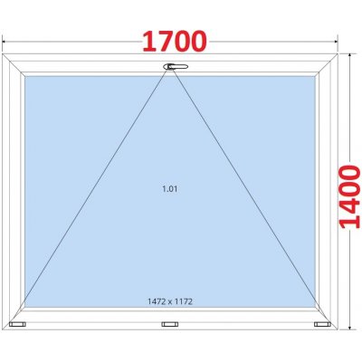 SMART Plastové okno 170x140, Sklopné