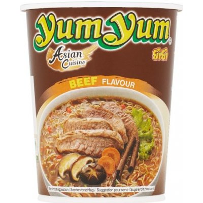 YumYum Instantní nudlová polévka s hovězí příchutí 70 g v kelímku