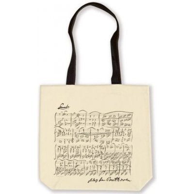 Nákupní taška s notami Beethoven dlouhé uši natur – Zboží Mobilmania