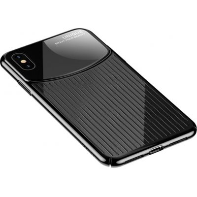 Pouzdro USAMS Apple iPhone Xs Max - sklo / plast - průhledné - černé