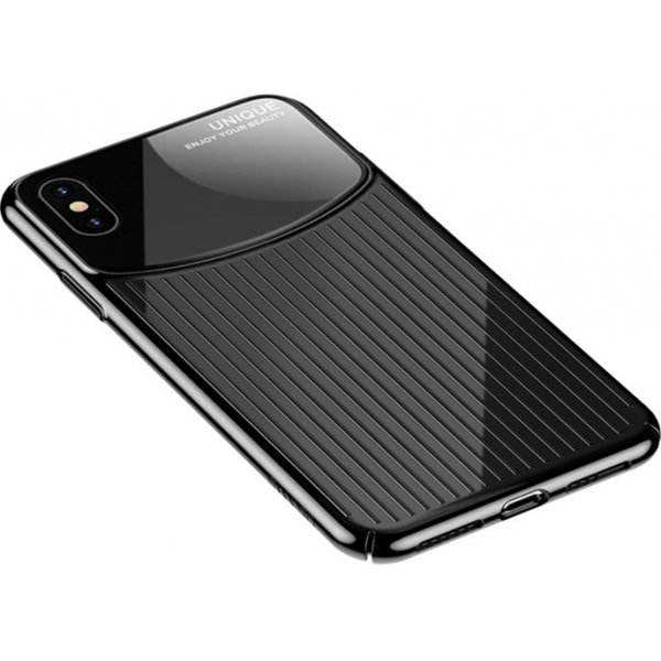 Pouzdro a kryt na mobilní telefon Pouzdro USAMS Apple iPhone Xs Max - sklo / plast - průhledné - černé