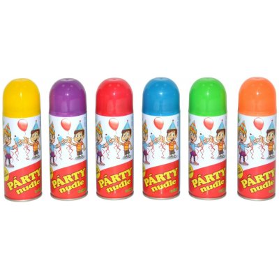 Párty nudle 250 ml ve spreji mix barev ČERVENÁ – Zboží Mobilmania