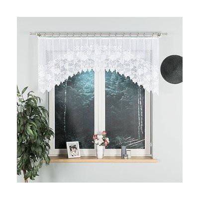Dekorační oblouková krátká záclona na žabky DEMETRIA 80 bílá 250x80 cm MyBestHome – Hledejceny.cz