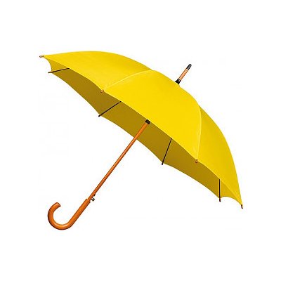 Automatic deštník s dřevěnou rukojetí žlutý