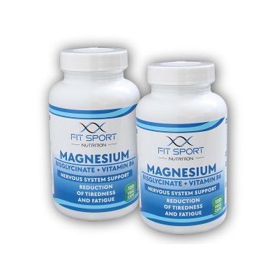 FitSport Nutrition Magnesium bisglycinate +vitamin B6 2 x 120 vege tablet – Hledejceny.cz
