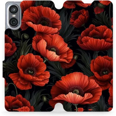 Mobiwear - Sony Xperia 10 VI - VP45S Temné červené květy – Zboží Živě