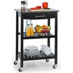 Klarstein Tennessee servírovací vozík 4 patra dřevo žula pojízdný Černá – Zboží Dáma