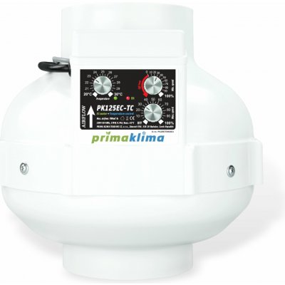Ventilátor Prima Klima 125mm, 680 m³/h - regulace teploty a min. otáček, EC motor – Hledejceny.cz