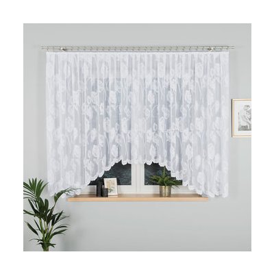 Dekorační oblouková krátká záclona na žabky SONIA 160 bílá 450x160 cm MyBestHome – Zboží Mobilmania