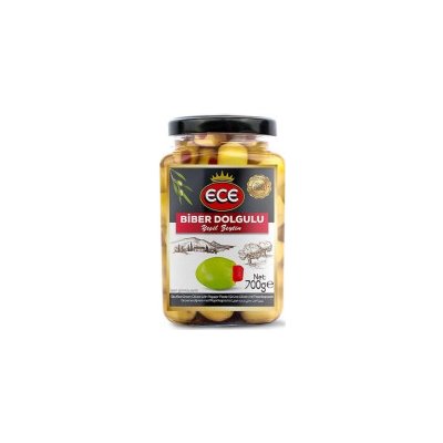Ece Biber Dolgulu Yesil Zeytin olivy plněné paprikou 700 g – Zboží Dáma