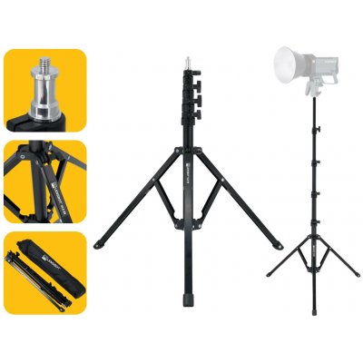 LENSBOT ULS-39 - ultra lehký stativ pro světla a jiné příslušenství s 1/4" závitem Univerzální stativ s 1/4" závitem, výška 182 cm – Sleviste.cz