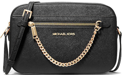 Michael Kors Jet Set Large Saffiano Leather crossbody bag Black