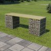 Zahradní lavice VidaXL Gabionová lavice 120 cm pozinkovaná ocel a borové dřevo