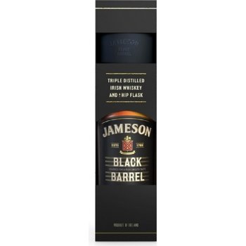 Jameson Black barrel 40% 0,7 l (dárkové balení 1 placatka)