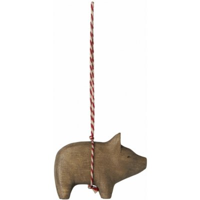 Maileg Závěsná vánoční dřevěná ozdoba Pig Nature, přírodní barva, dřevo – Hledejceny.cz