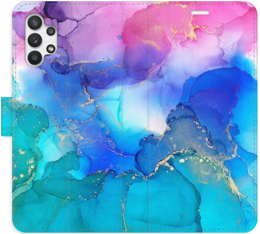Pouzdro iSaprio Flip s kapsičkami na karty - BluePink Paint Samsung Galaxy A32