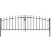 Branka vidaXL Dvoukřídlá plotová brána s hroty 400 x 200 cm