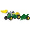 Šlapadlo Rolly Toys šlapací traktor John Deere s vozíkem a čelním nakladačem Rolly Kid