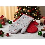 Vánoční kuchyňské rukavice chňapky RUDOLPHO šedá 18x30 cm 100% bavlna ESSEX – Hledejceny.cz