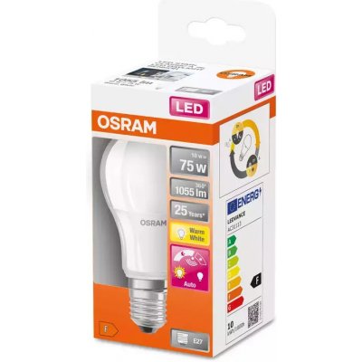 Osram LED DAYLIGHT SENSOR CLASSIC A E27 10W =75W 2700K 1055lm se soumrakovým senzorem
