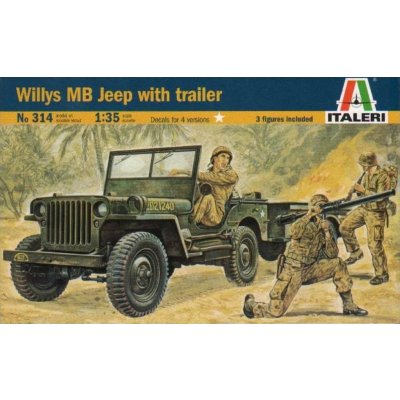 Italeri Willys MB Jeep with Trailer 0314 1:35