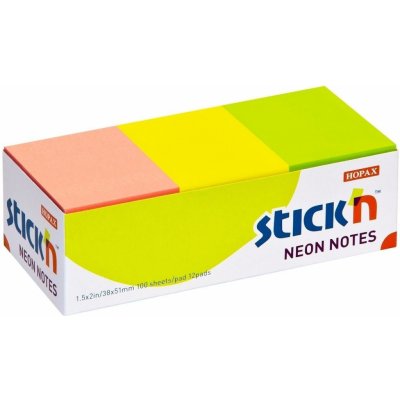 Hopax Stick'n Notes 38 x 51 mm, neon – Sleviste.cz