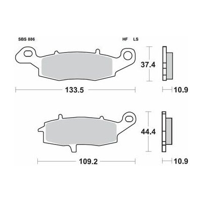 Brzdové destičky SBS zadní KAWASAKI VN 1700 Classic rok 09-14 | Zboží Auto