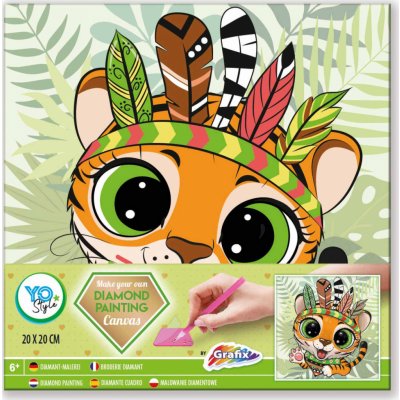 Grafix Diamantové malování Tygřík 20 x 20 cm na plátně – Sleviste.cz