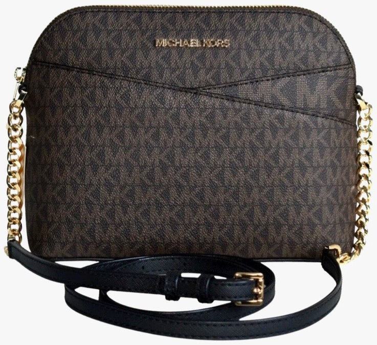 Michael Kors Jet set travel DOME XCROSS dámská kabelka black/brown monogram