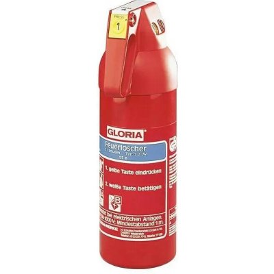 Pěnový hasící přístroj Gloria / 2 l / DIN EN 3 / 0 °C - 60 °C / A - Pevné látky / B - Kapalné látky / dusík / červená – Zboží Mobilmania